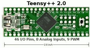 Teensy ++ 2.0. 46 I/O, 8 Pines Análogos, 9 PWM