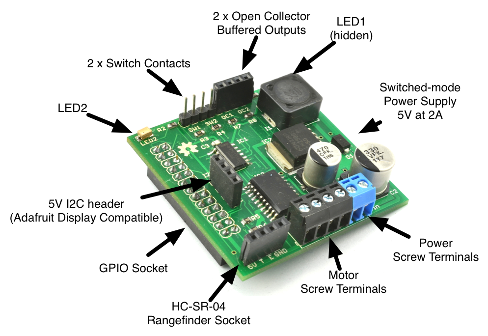 RaspiRobot Board V2 Electronilab - partes
