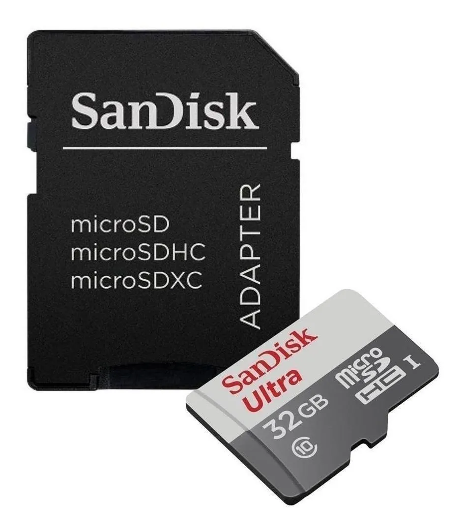 Memoria Micro SD 32GB SanDisk Ultra Clase 10 hasta 80MB/s con Adaptador -  Electronilab