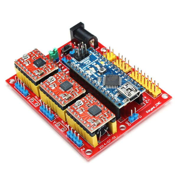 CNC GRBL Shield V4 Con Arduino Nano Y Driver A4988 - Electronilab