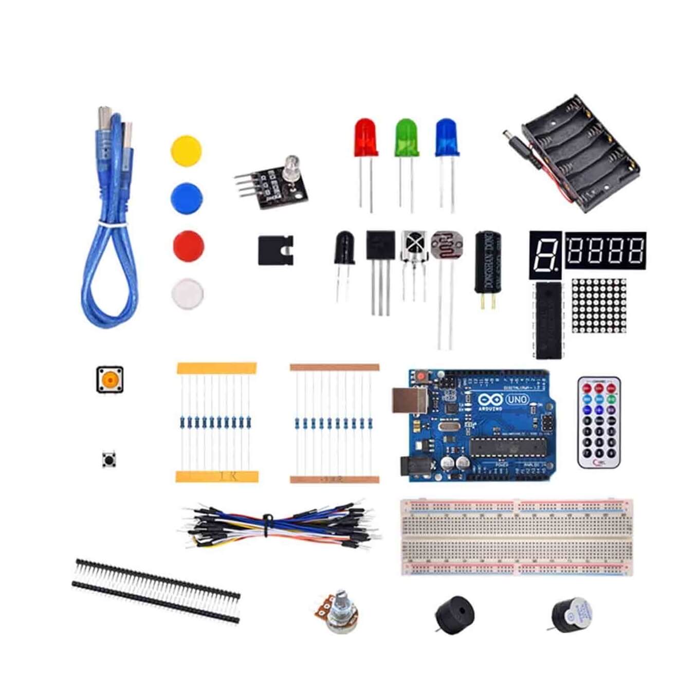 Illinois Cortar serie Kit Básico Arduino Uno R3 para Aprendizaje y Proyectos - Electronilab