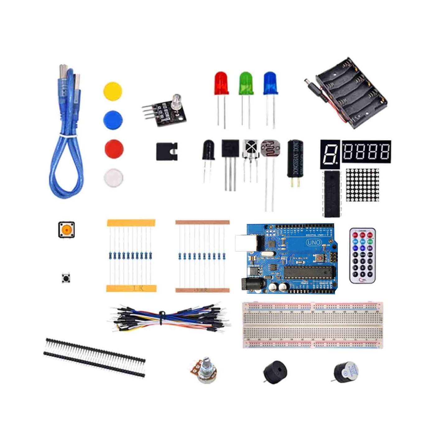 Kit Básico Arduino Uno R3 Compatible para Aprendizaje y Proyectos -  Electronilab