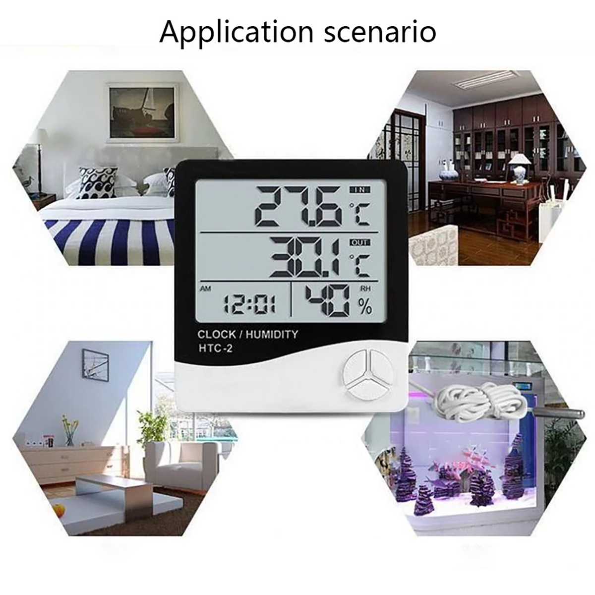 TermoHigrómetro Digital HTC-2 Sonda Temperatura Y Humedad - Electronilab