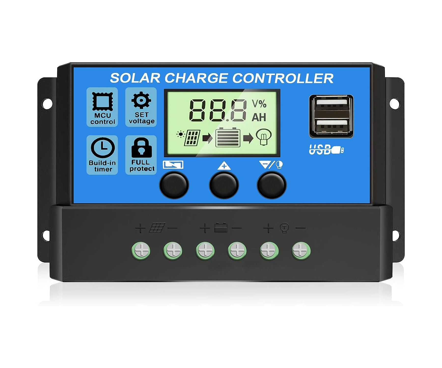 Controlador De Carga Solar 12v/24v 30a PWM W88-C