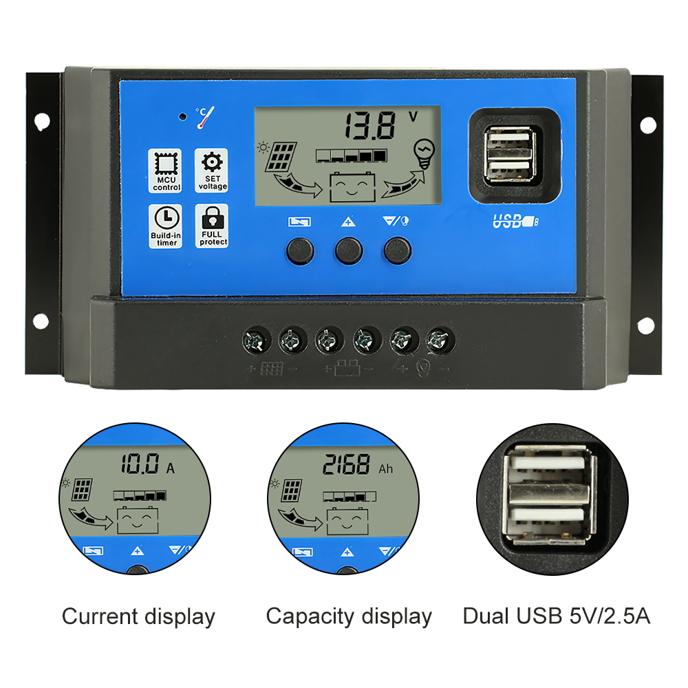 Controlador De Carga Solar 12v/24v 30a PWM W88-C