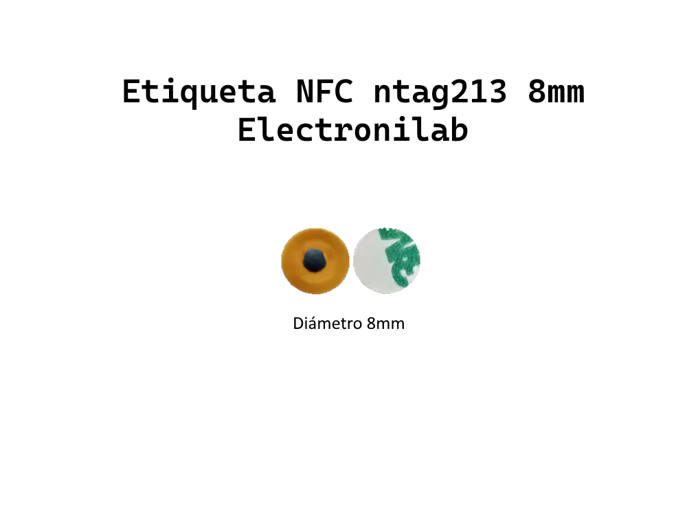 Sticker NFC de Proximidad Tag RFID 13.56 MHz NTAG213 8mm Redondo -  Electronilab