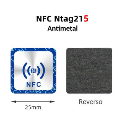 Sticker NFC de Proximidad Tag RFID 13.56 MHz NTAG215 Adhesivo Cuadrado Antimetal