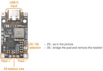 Módulo de Carga BMS Type-C USB 2S/3S 15W para Baterías de Litio IP2326 - Image 6