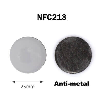 Sticker NFC de Proximidad Fudan Tag RFID 13.56 MHz NFC213 Antimetal