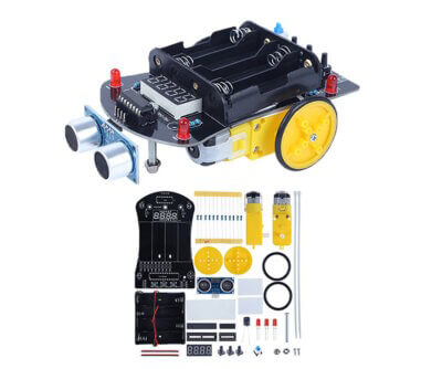 Kit Carro Inteligente con Sensor Ultrasónico Evasor de Obstáculos
