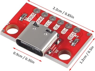 Módulo Adaptador Conector USB C DIY Hembra 6 pines - Image 2