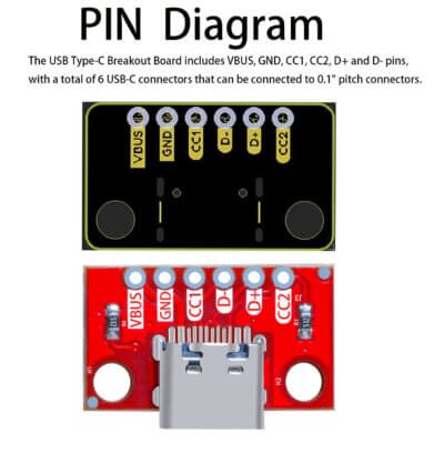 Módulo Adaptador Conector USB C DIY Hembra 6 pines - Image 4