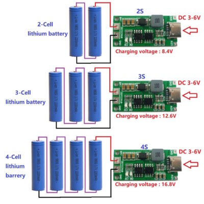 Módulo de Carga USB Tipo C 3S 1A 12.6V para Baterías de Litio - Image 7