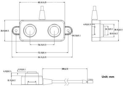 Sensor Ultrasónico DYP-A02YY Impermeable IP67 con Salida UART - Image 3