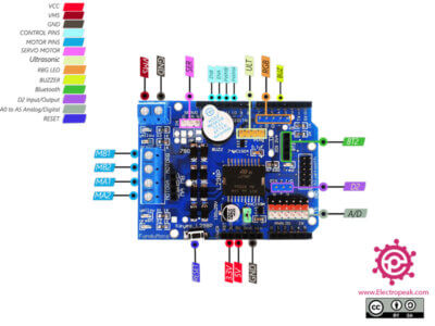 Shield Puente H L298P Controlador Motores - Image 5