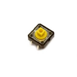 Micro Botón Pulsador Switch de 4 pines 12x12x7.3mm B3F-4055 Amarillo
